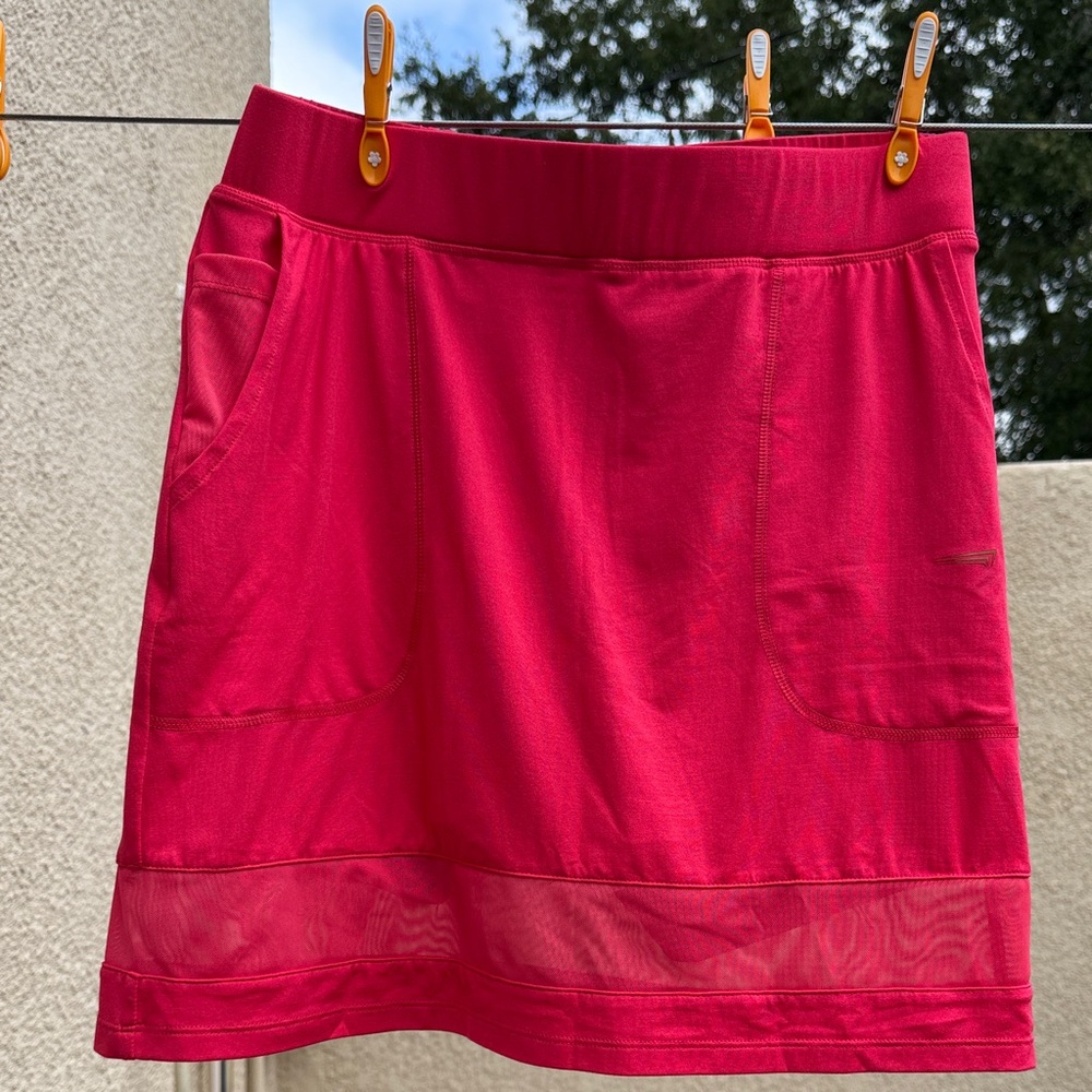 Vibrant Pink Mini Skirt with Mesh Detail
